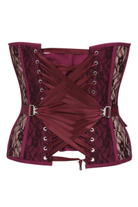 Sadie Crushed Violets Viscose en Kanten Overbust Corset